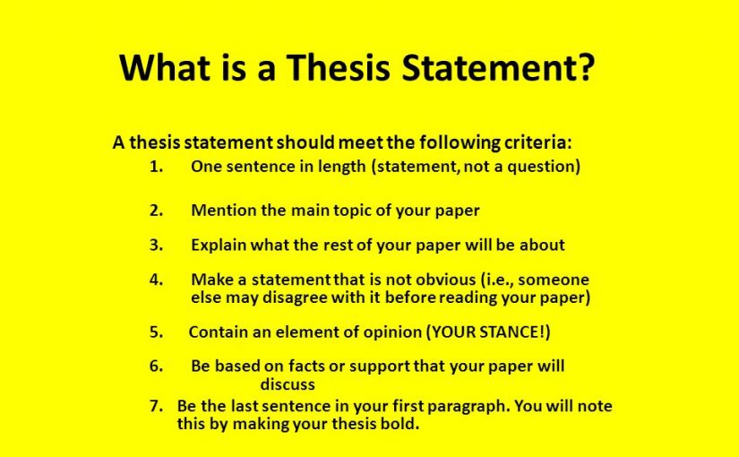 Week 3: Thesis Statements